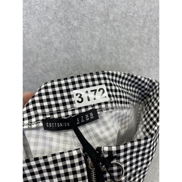 Cotton On Women's Sammi Capri Pants Size 2 Gingham Black White Veronica Check - Picture 4 of 12